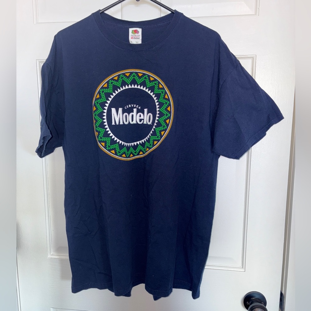 Modelo Navy T-Shirt with Colorful Logo